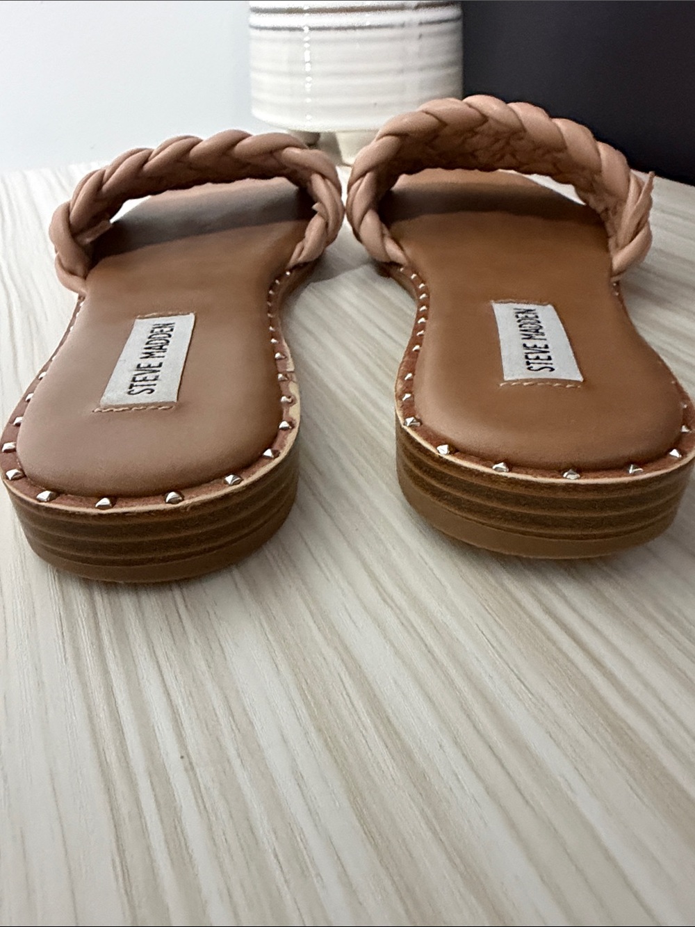 Steve Madden Braided Slide Sandals in Nude/Tan!! EUC!! - Picture 5 of 6